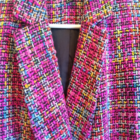 CLEARANCE SALE!!  Forever 21 Vibrant and Exotic Multicolor Double Breasted Coat - Picture 7 of 8